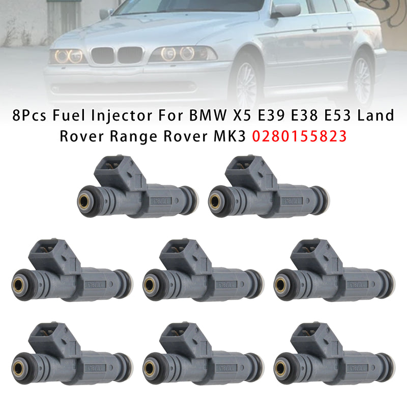 BMW X5 E39 E38 E53 Land Rover Range Rover MK3 0280155823 8PCS Fuel Injector
