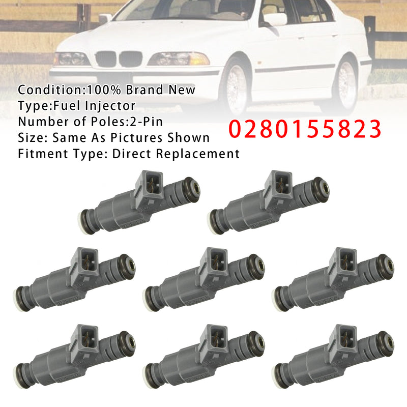 BMW X5 E39 E38 E53 Land Rover Range Rover MK3 0280155823 8PCS Fuel Injector