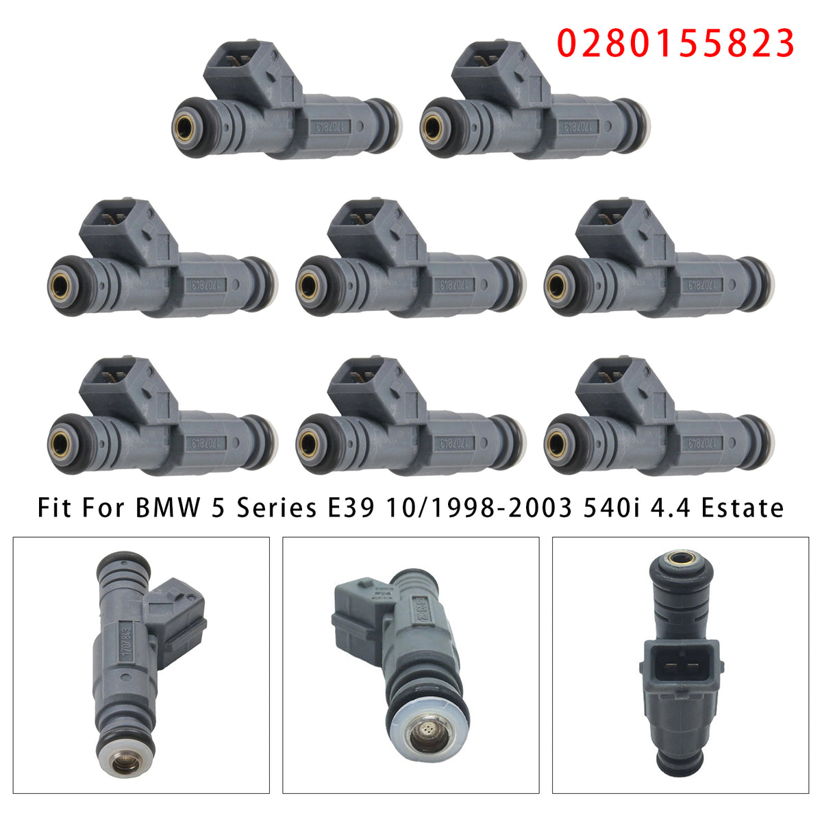 BMW X5 E39 E38 E53 Land Rover Range Rover MK3 0280155823 8PCS Fuel Injector