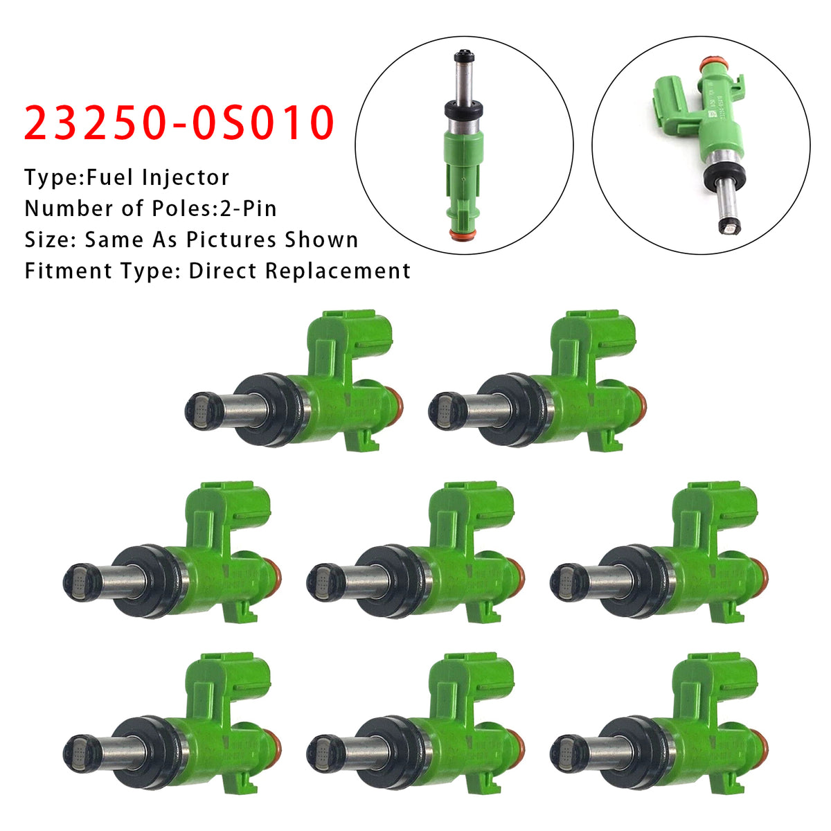 Toyota Tundra 5.7L V8 2007 23250-0S010 8PCS Fuel Injector
