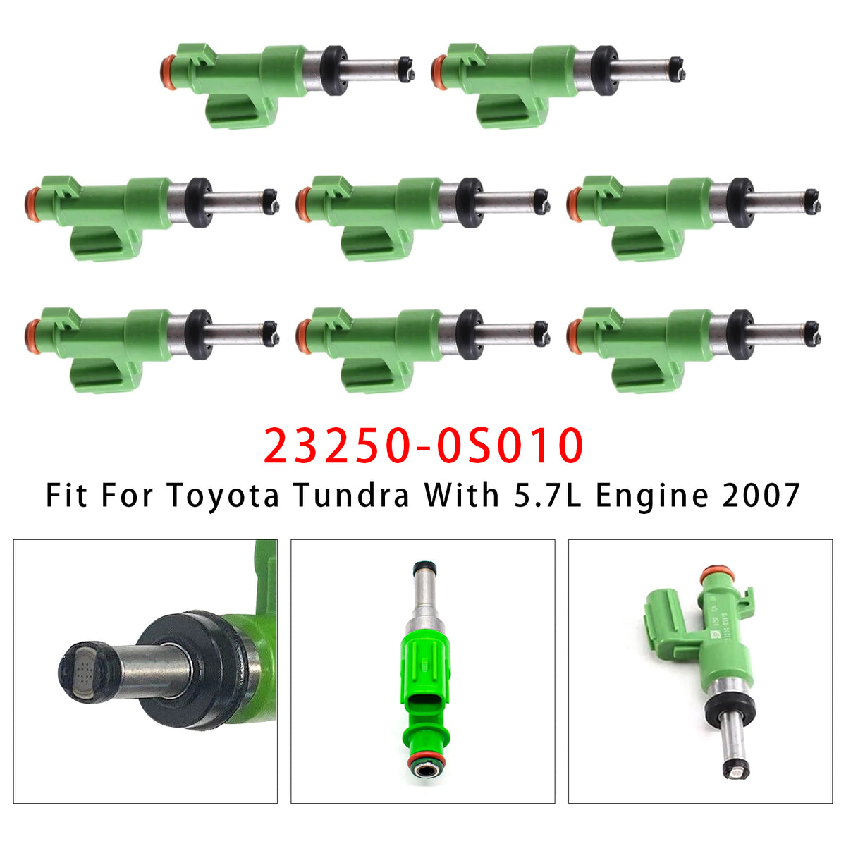 Toyota Tundra 5.7L V8 2007 23250-0S010 8PCS Fuel Injector