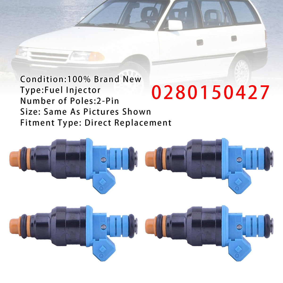 Opel Astra Cavalier Calibra 2.0L 0280150427 4PCS Fuel Injector