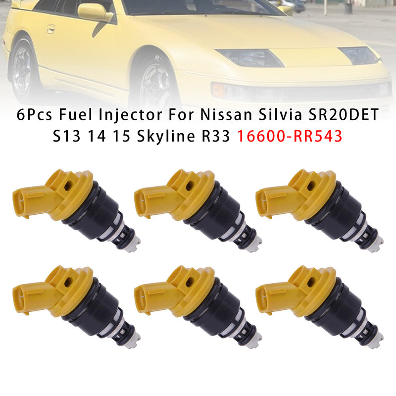 Nissan Silvia SR20DET S13 14 15 Skyline R33 16600-RR543 6PCS Fuel Injector