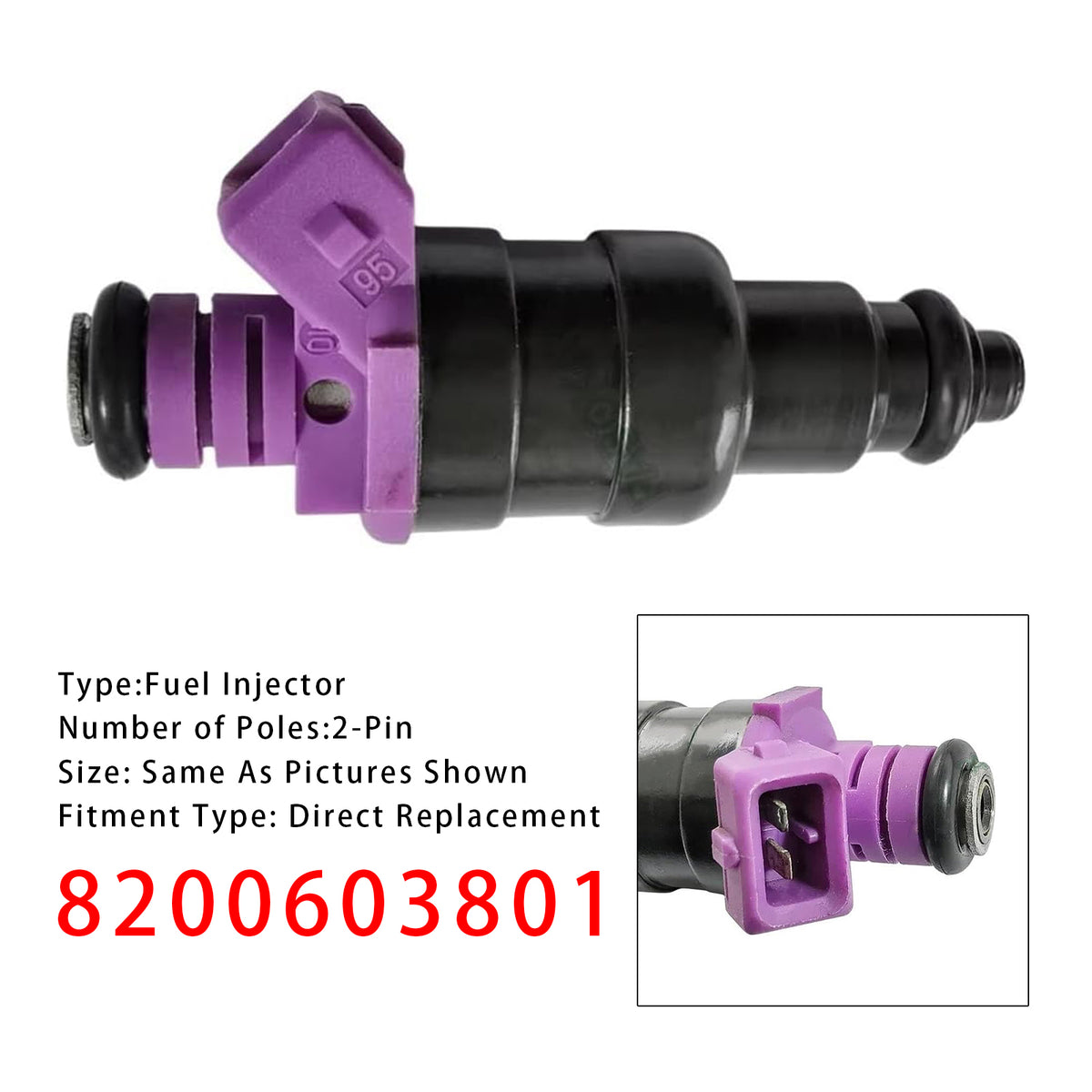 Renault Clio Kangoo Twingo 1.1 1.2 1.6 8200603801 873774 1PCS Fuel Injector