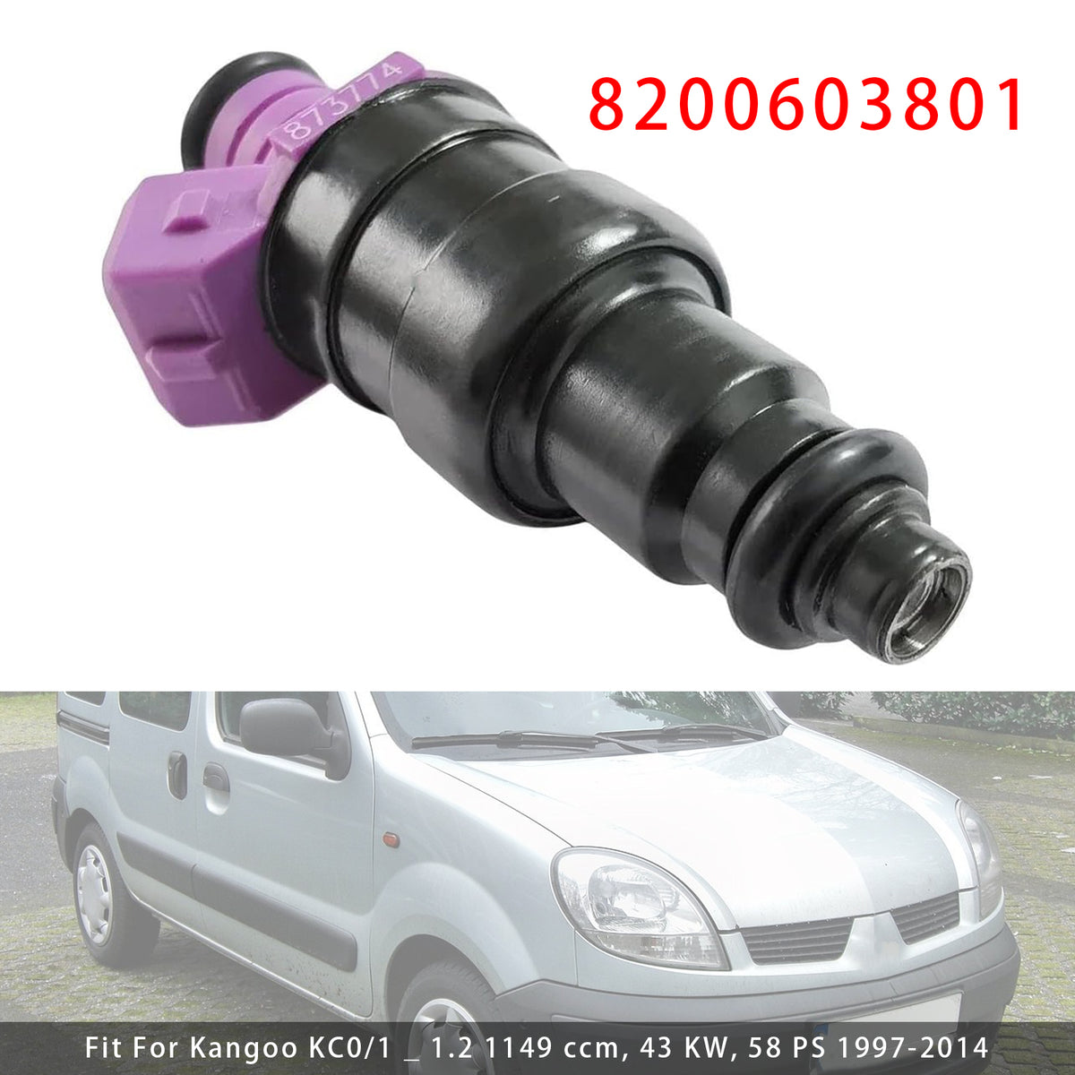 Renault Clio Kangoo Twingo 1.1 1.2 1.6 8200603801 873774 1PCS Fuel Injector