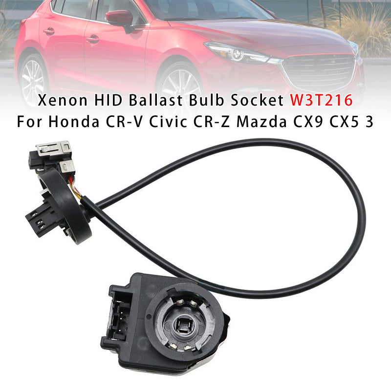 Honda CR-V Civic CR-Z Mazda CX9 CX5 3 Xenon HID Ballast Bulb Socket W3T216