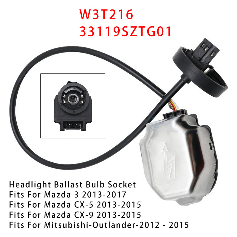 Honda CR-V Civic CR-Z Mazda CX9 CX5 3 Xenon HID Ballast Bulb Socket W3T216