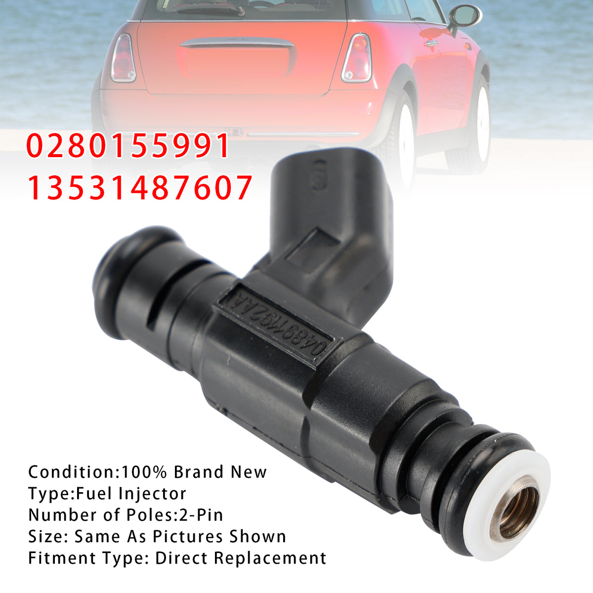 Mini Cooper One R50 R53 R52 1.6 0280155991 13531487607 1PCS Fuel Injector