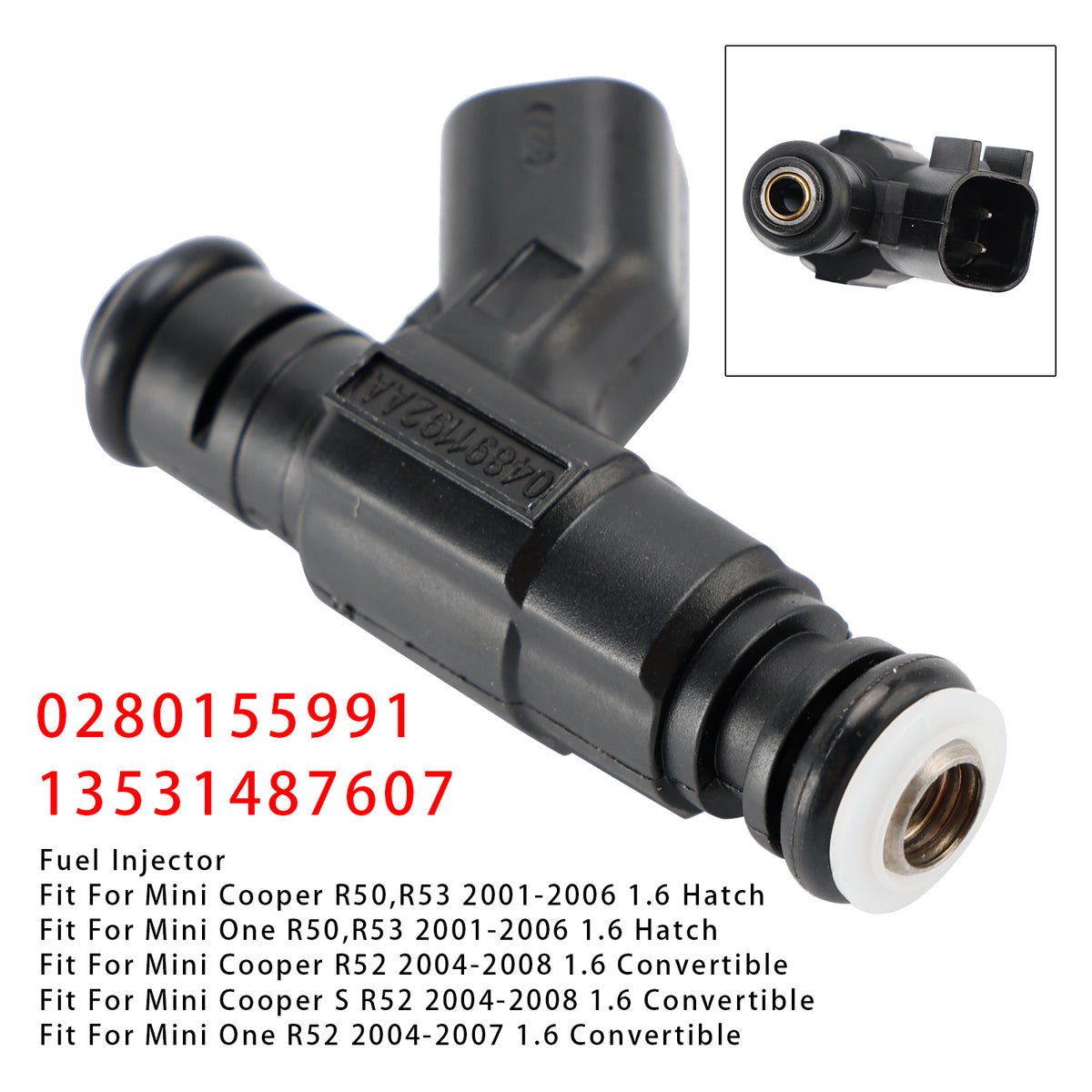 Mini Cooper One R50 R53 R52 1.6 0280155991 13531487607 1PCS Fuel Injector