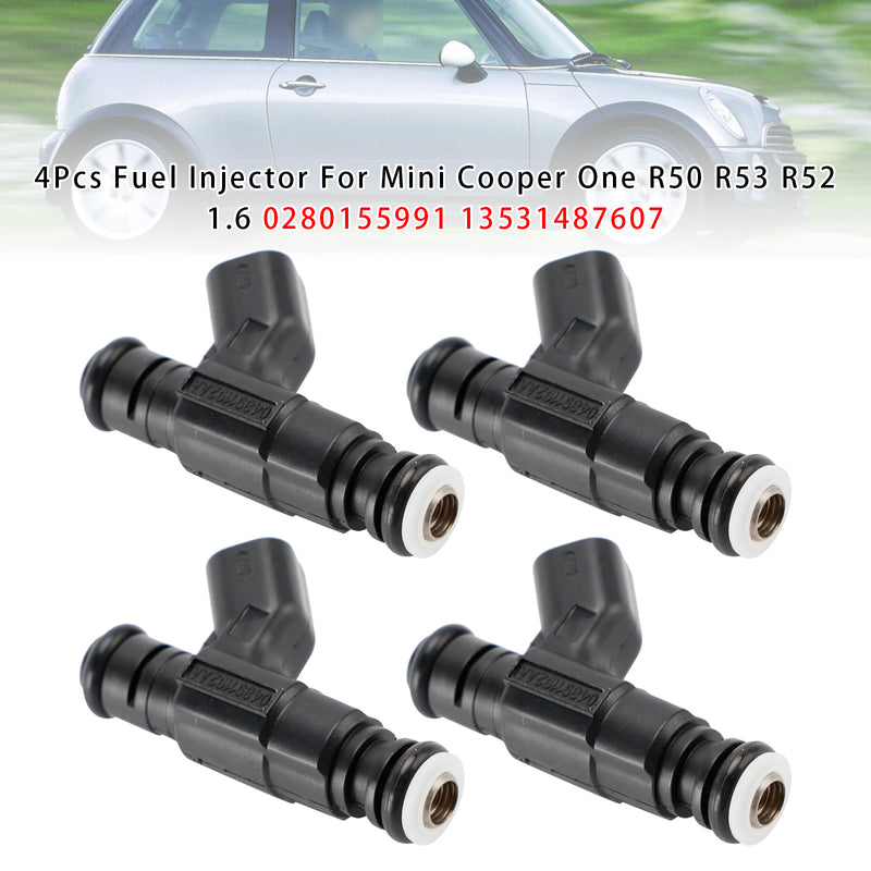 Mini Cooper One R50 R53 R52 1.6 0280155991 13531487607 4PCS Fuel Injector