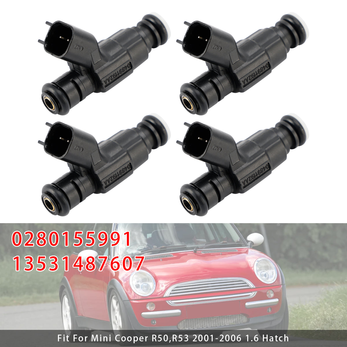Mini Cooper One R50 R53 R52 1.6 0280155991 13531487607 4PCS Fuel Injector
