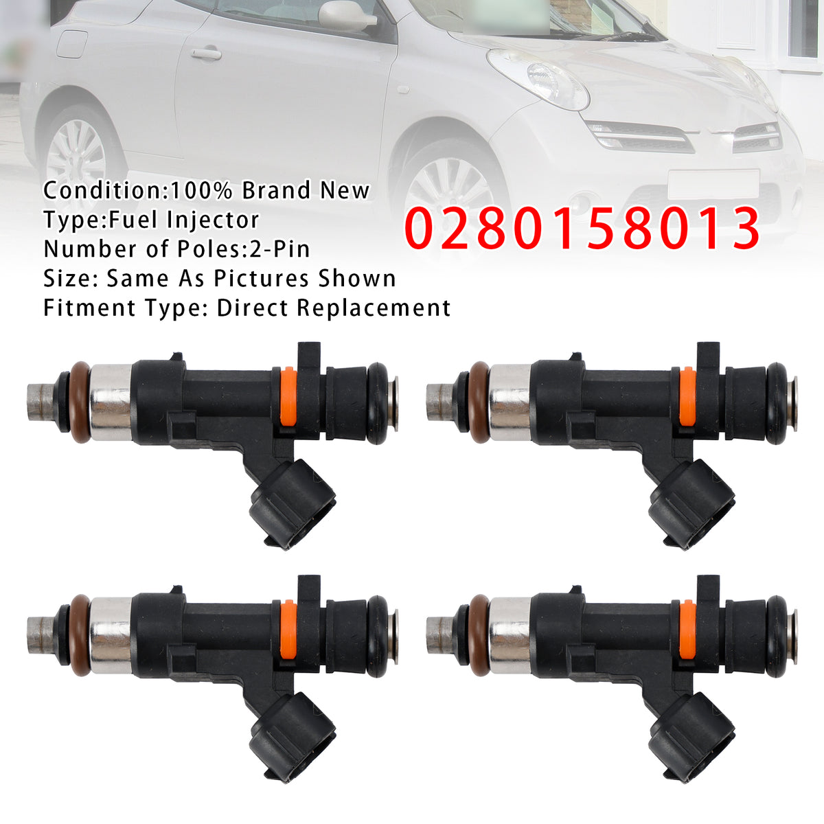 Nissan Micra III (K12) NOTE(E11 NE11) 0280158013 4PCS Fuel Injector