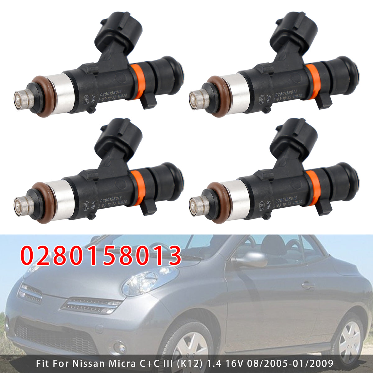 Nissan Micra III (K12) NOTE(E11 NE11) 0280158013 4PCS Fuel Injector