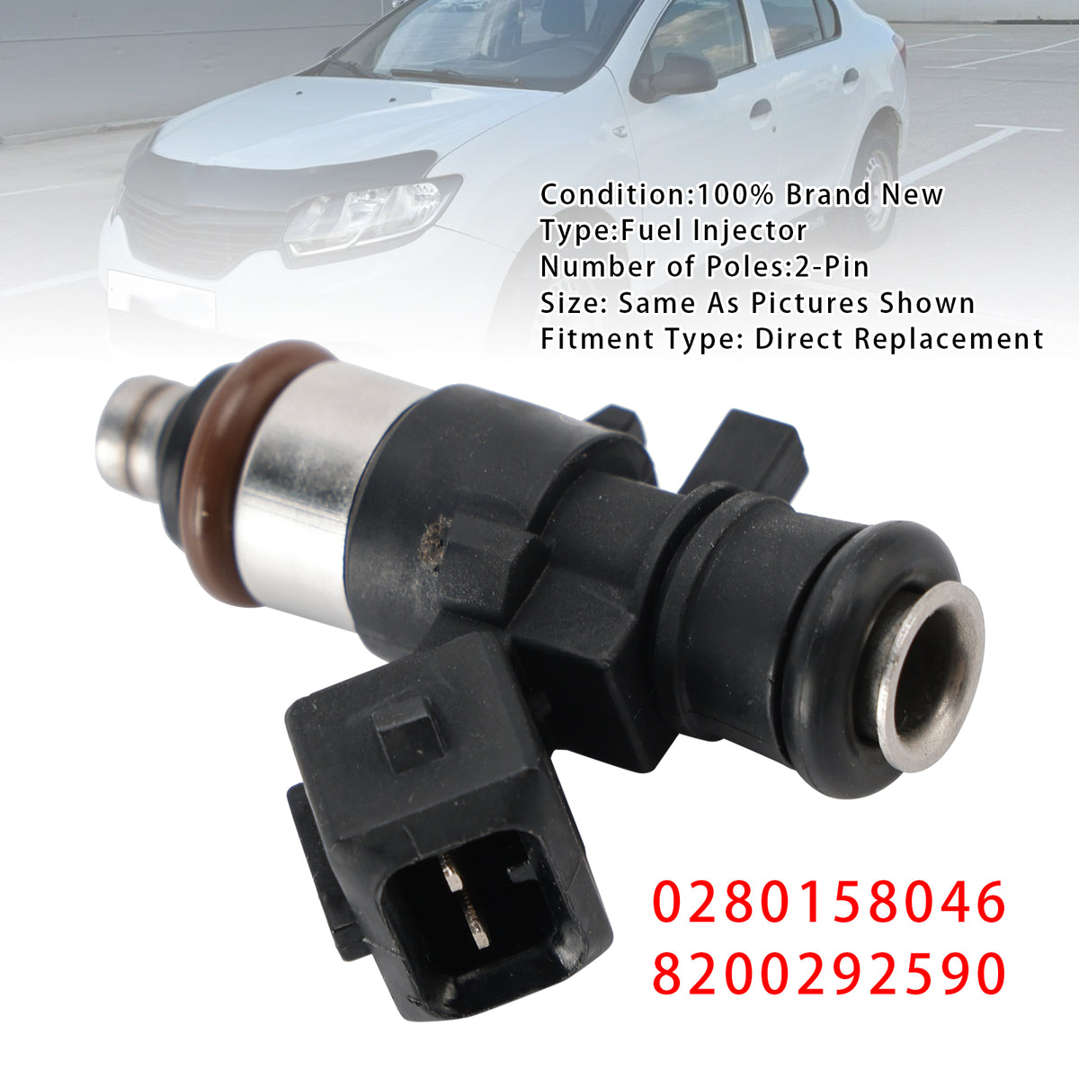 Dacia Sandero Renault Clio III 0280158046 8200292590 1PCS Fuel Injector