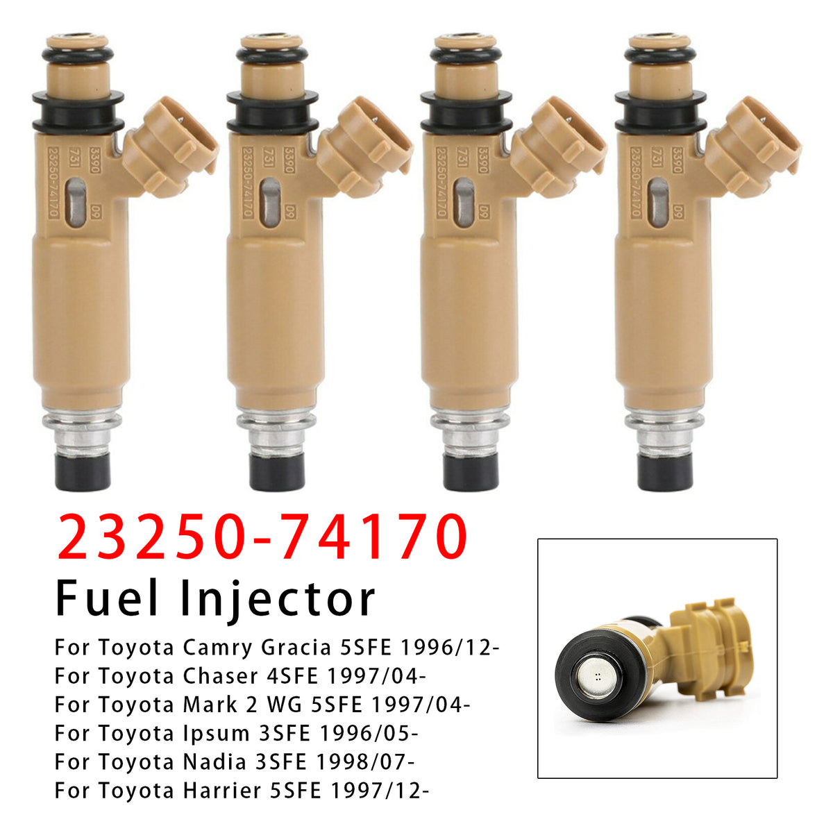Toyota Avensis Carina Corona RAV4 2.2L 3.0L 23250-74170 4PCS Fuel Injector
