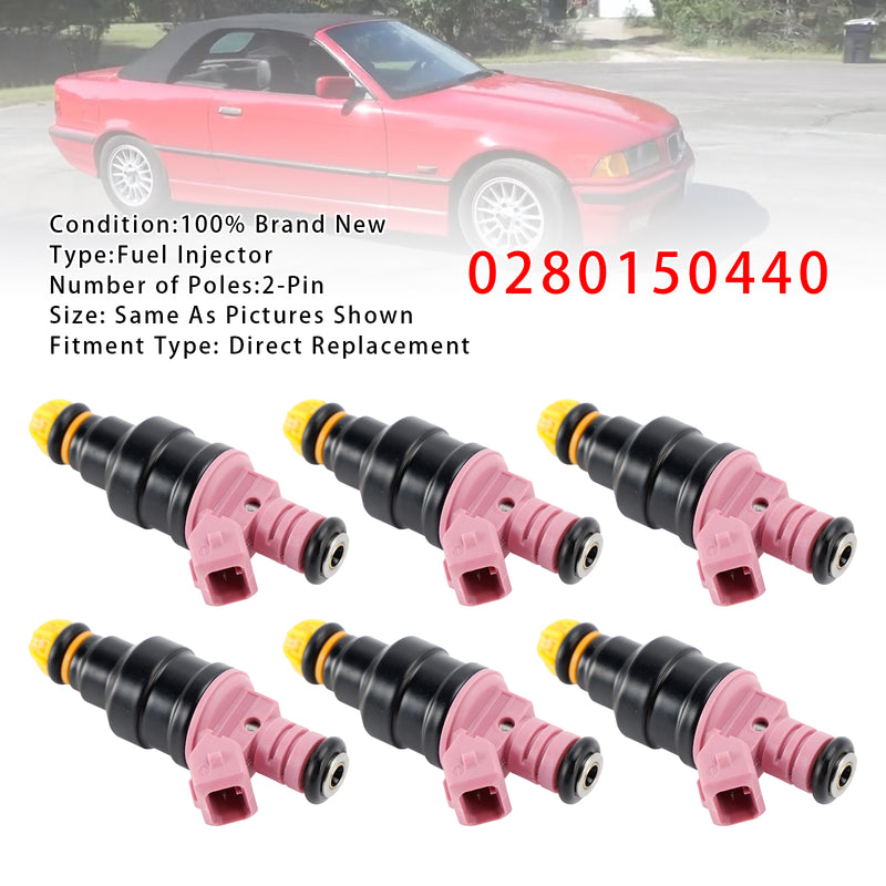 BMW E36 328i M3 E39 Z3 1996-2000 2.8L 3.2L 0280150440 6PCS Fuel Injector