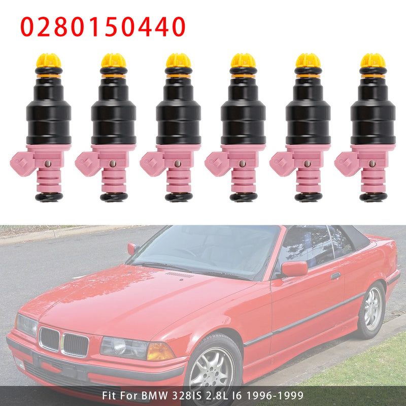 BMW E36 328i M3 E39 Z3 1996-2000 2.8L 3.2L 0280150440 6PCS Fuel Injector