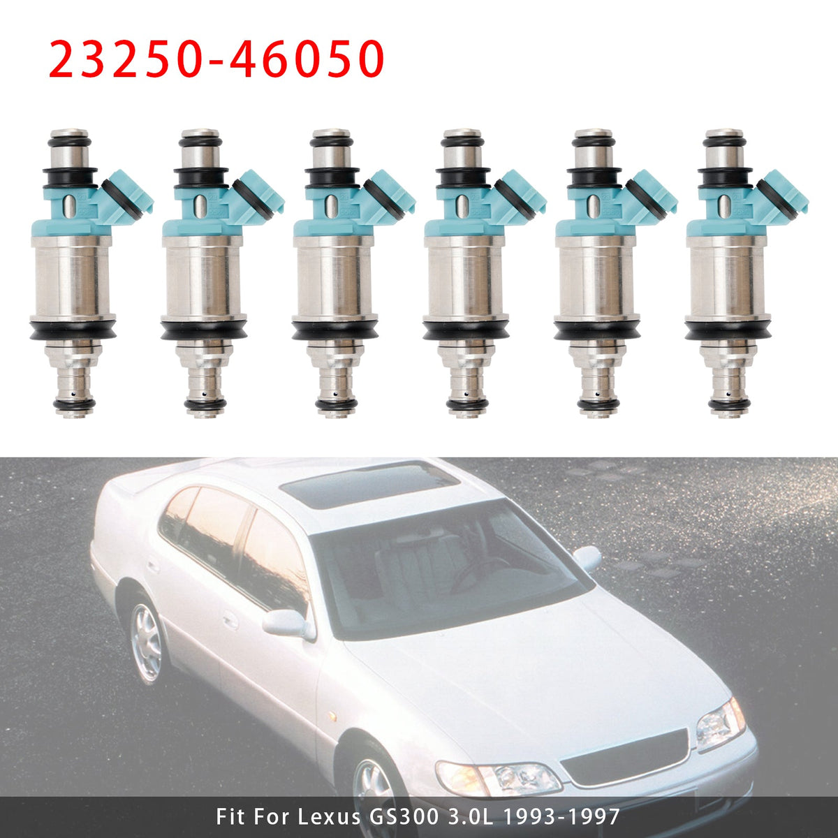 6PCS 23250-46050 Fuel Injector For Lexus GS300 Toyota Supra Non-turbo 3.0L 93-97