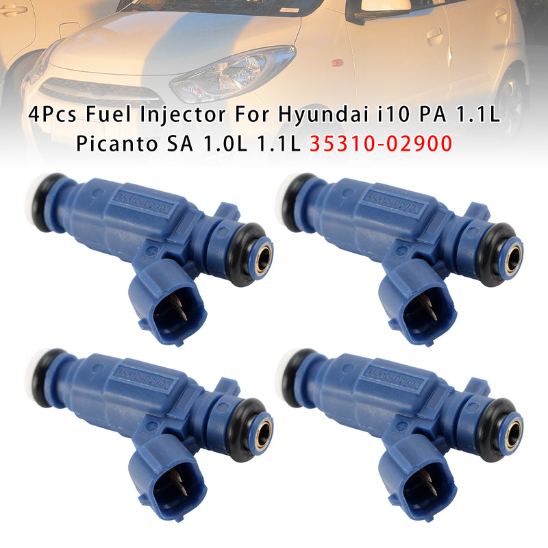Hyundai i10 PA 1.1L Picanto SA 1.0L 1.1L 35310-02900 4PCS Fuel Injector