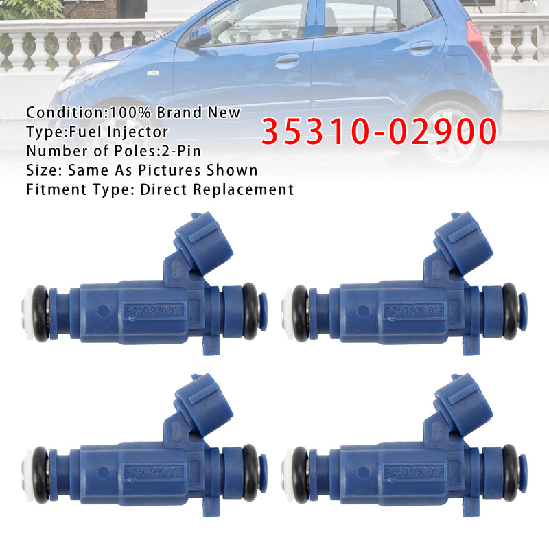 Hyundai i10 PA 1.1L Picanto SA 1.0L 1.1L 35310-02900 4PCS Fuel Injector