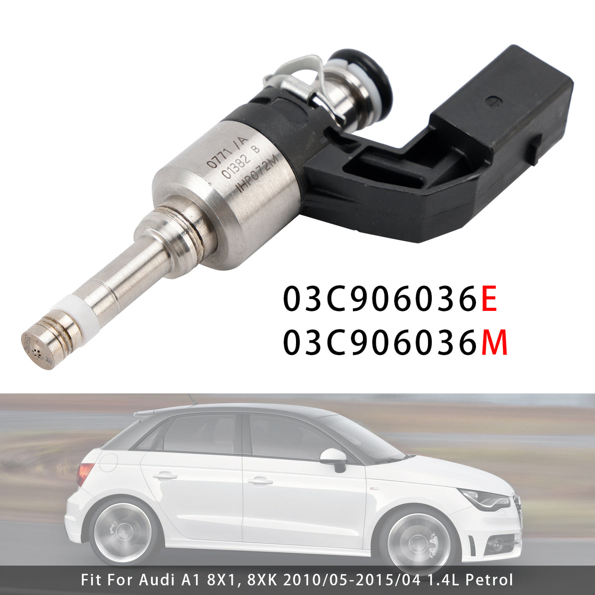 VW Golf V VI Polo Audi A1 1.4L 03C906036E 03C906036M 1PCS Fuel Injector