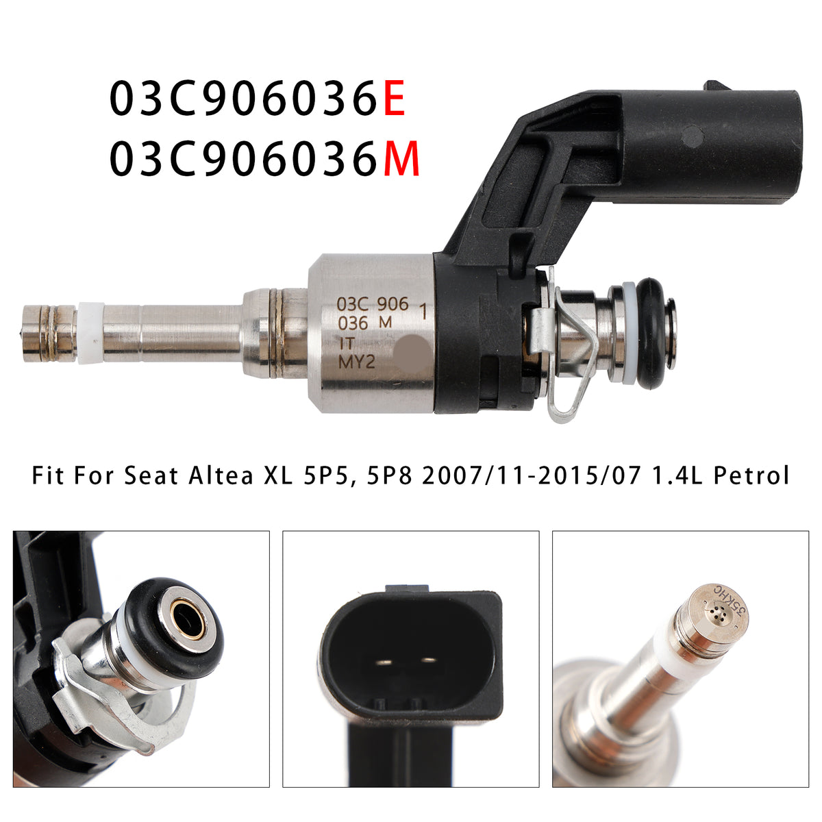VW Golf V VI Polo Audi A1 1.4L 03C906036E 03C906036M 1PCS Fuel Injector