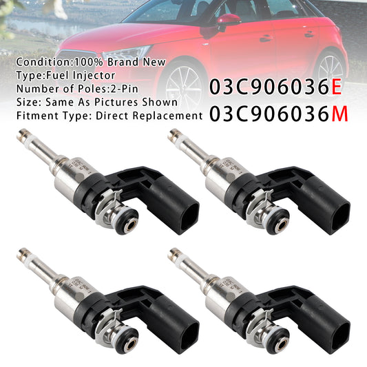 VW Golf V VI Polo Audi A1 1.4L 03C906036E 03C906036M 4PCS Fuel Injector