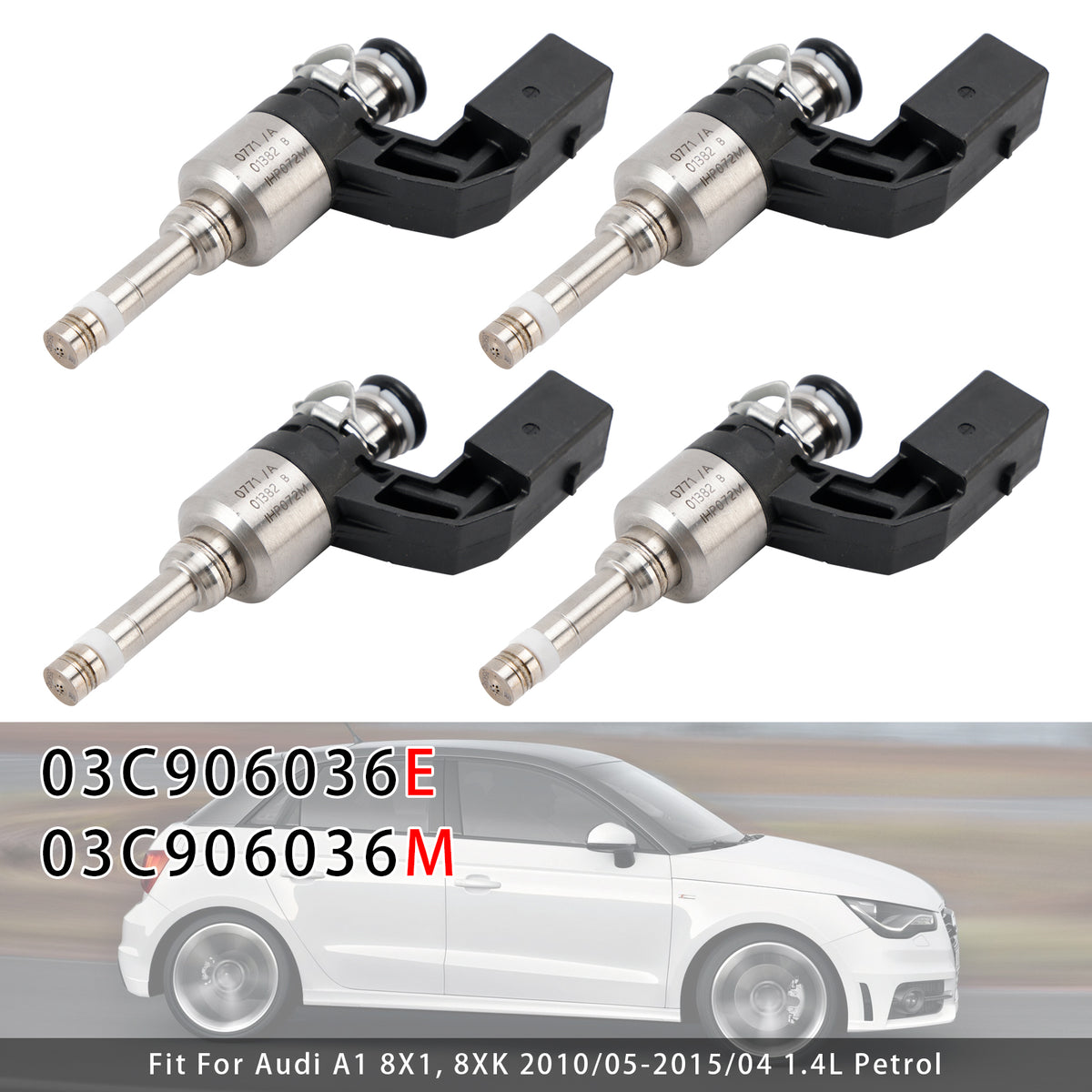 VW Golf V VI Polo Audi A1 1.4L 03C906036E 03C906036M 4PCS Fuel Injector