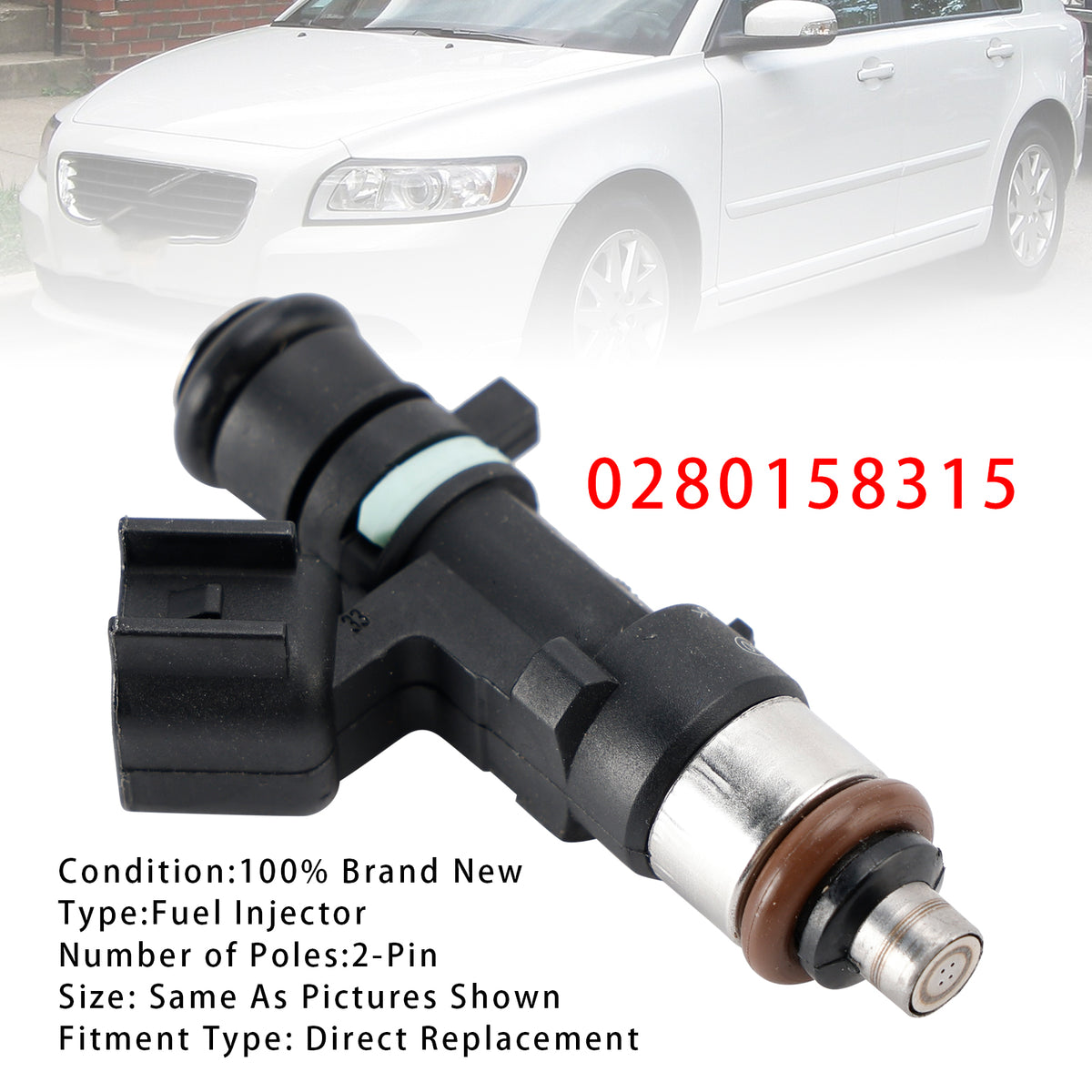 Volvo C30 S60 V50 V60 XC60 L5 2.5L 2005-2016 0280158315 1PCS Fuel Injector