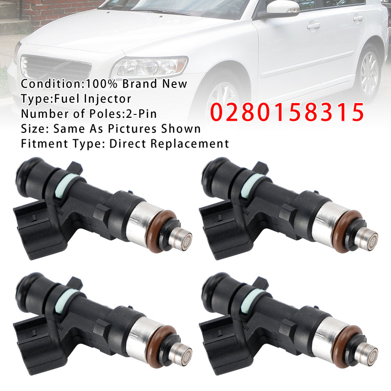 Volvo C30 S60 V50 V60 XC60 L5 2.5L 2005-2016 0280158315 4PCS Fuel Injector
