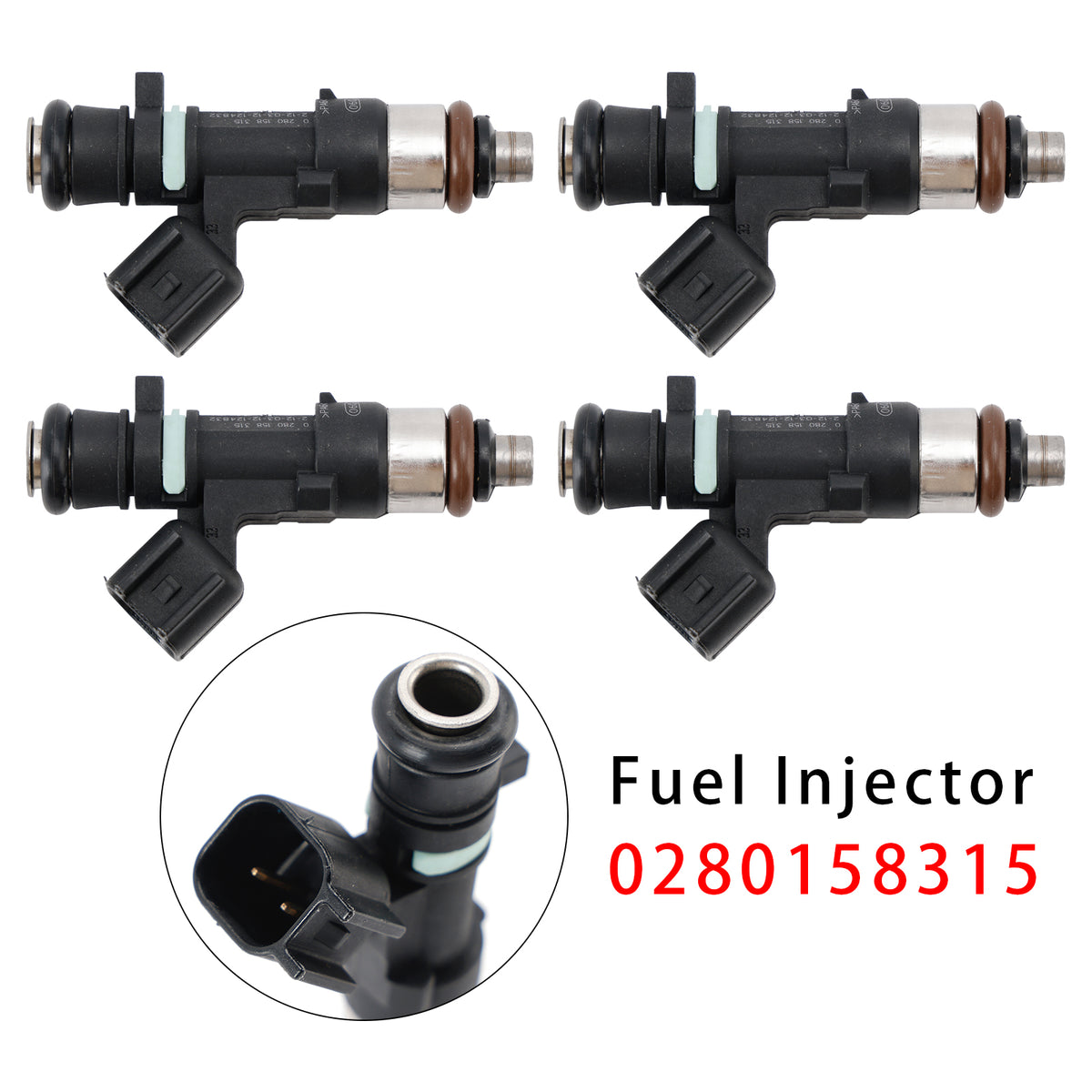 Volvo C30 S60 V50 V60 XC60 L5 2.5L 2005-2016 0280158315 4PCS Fuel Injector