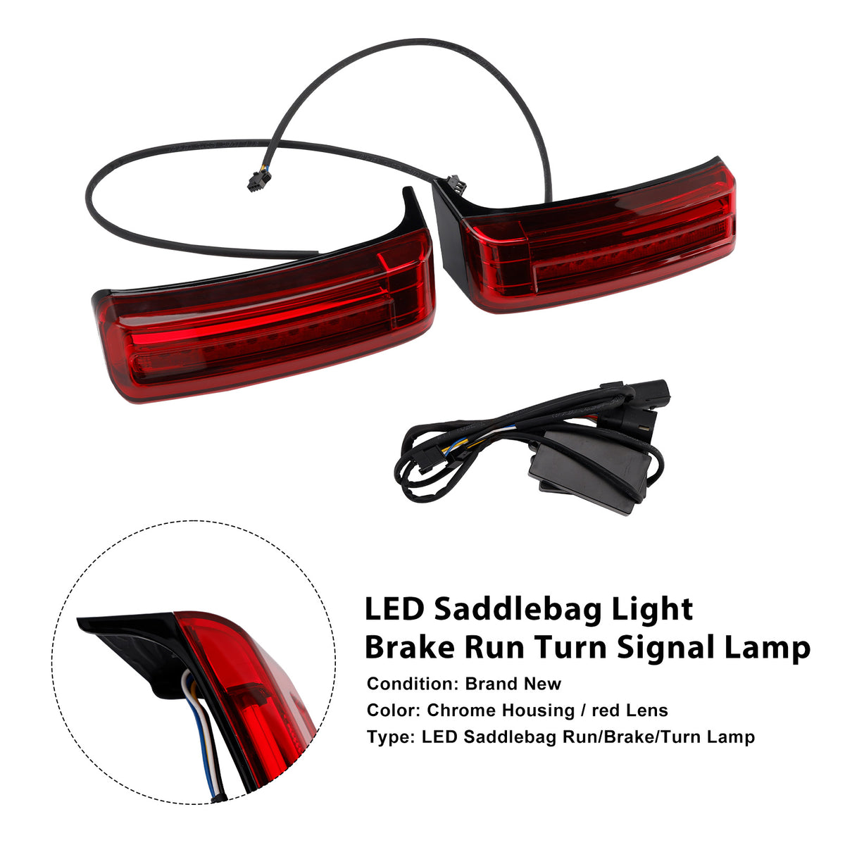 Touring Road Glide 2014-2023 Saddlebag Light Brake Run Turn Signal Lamp