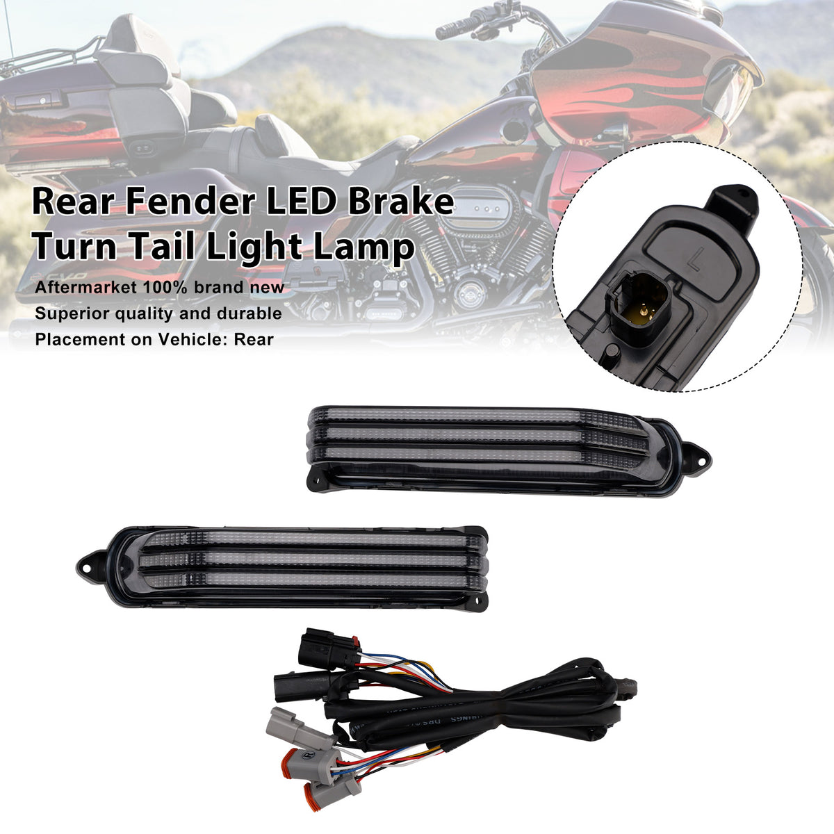 For Touring Electra Glide 2014-2024 Rear Fender Brake Turn Tail Light Lamp