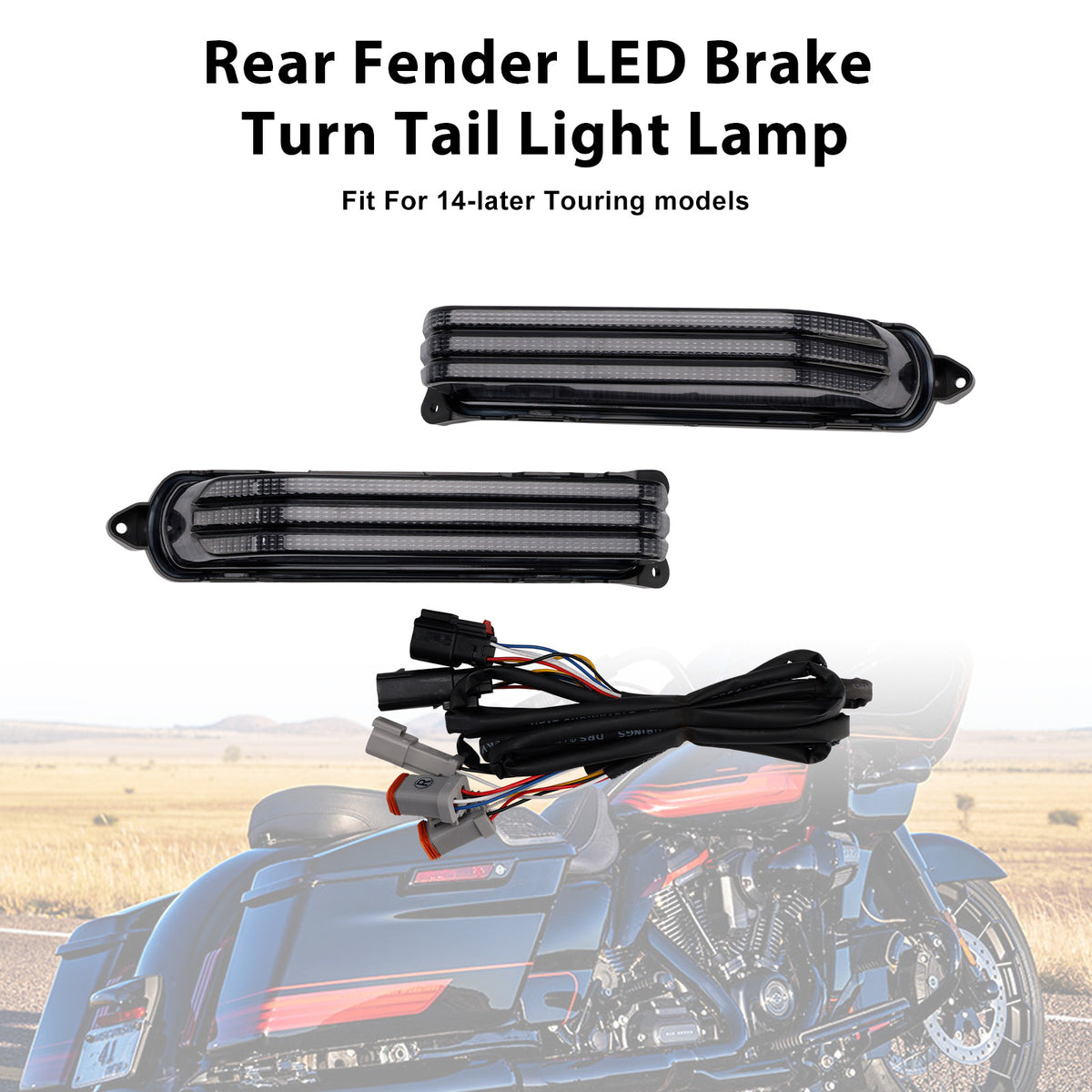 For Touring Electra Glide 2014-2024 Rear Fender Brake Turn Tail Light Lamp
