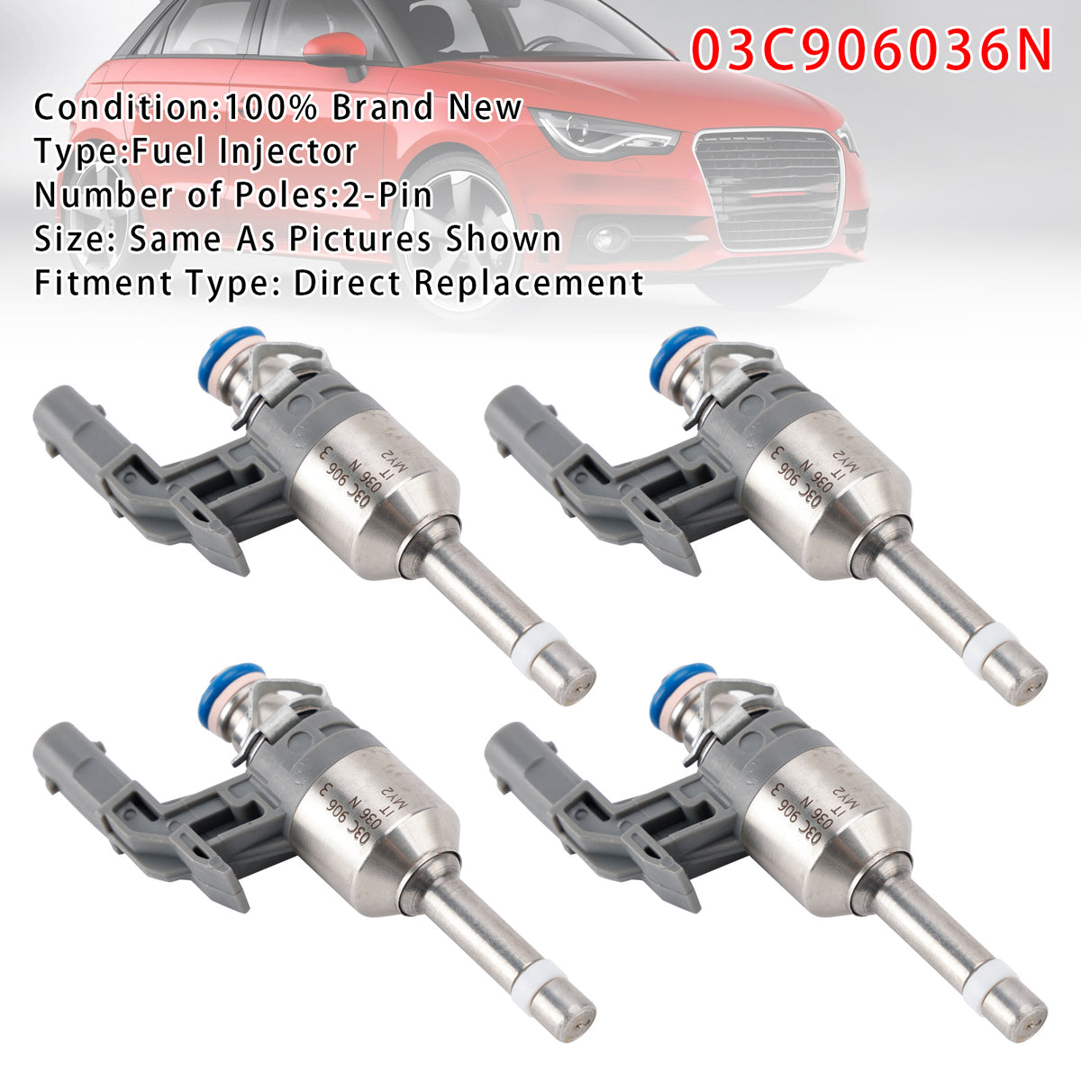 Audi Seat Skoda VW 1.4 TSI TFSI GTI RS 03C906036N 4PCS Fuel Injector