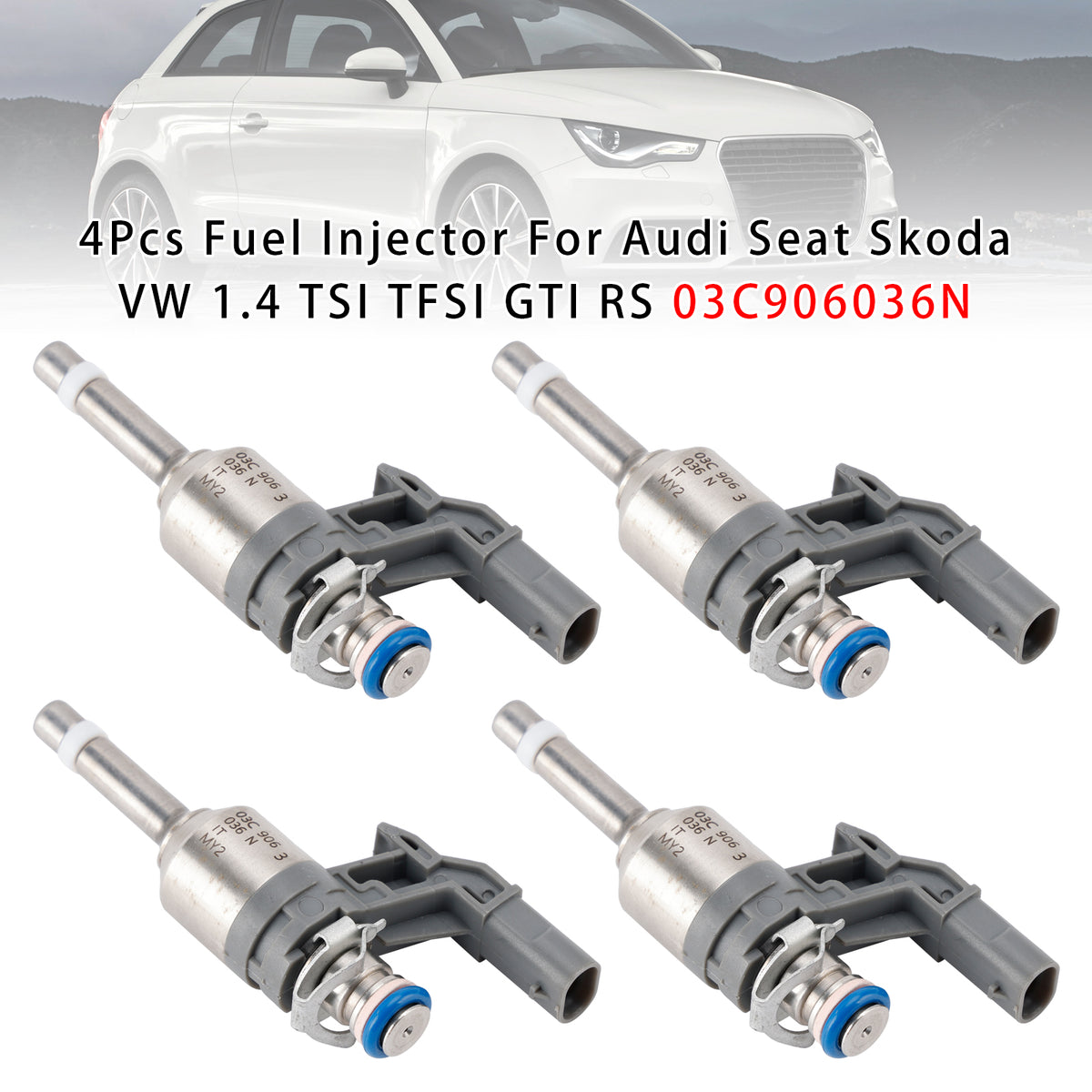 Audi Seat Skoda VW 1.4 TSI TFSI GTI RS 03C906036N 4PCS Fuel Injector