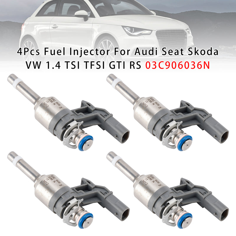 Audi Seat Skoda VW 1.4 TSI TFSI GTI RS 03C906036N 4PCS Fuel Injector