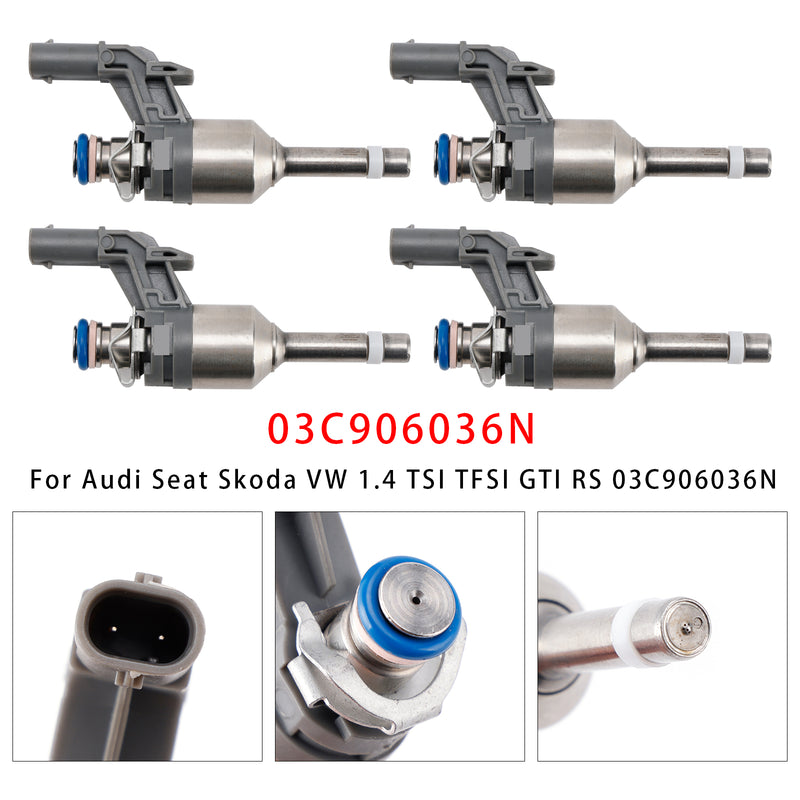 Audi Seat Skoda VW 1.4 TSI TFSI GTI RS 03C906036N 4PCS Fuel Injector