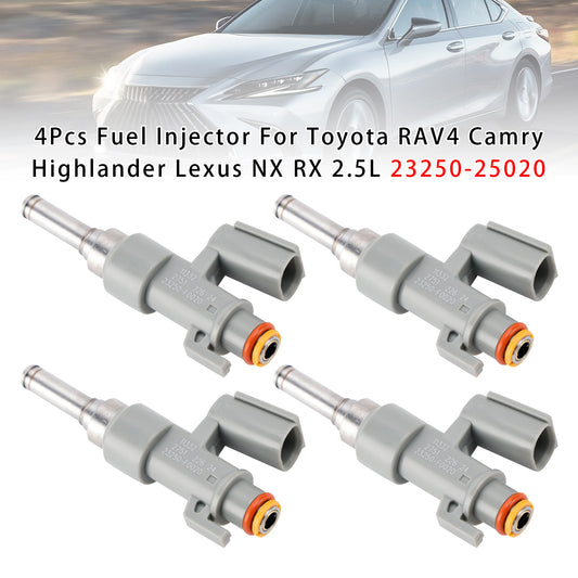 Toyota RAV4 Camry Highlander Lexus NX RX 2.5L 23250-25020 4PCS Fuel Injector