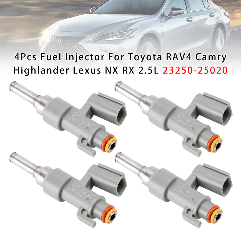 Toyota RAV4 Camry Highlander Lexus NX RX 2.5L 23250-25020 4PCS Fuel Injector