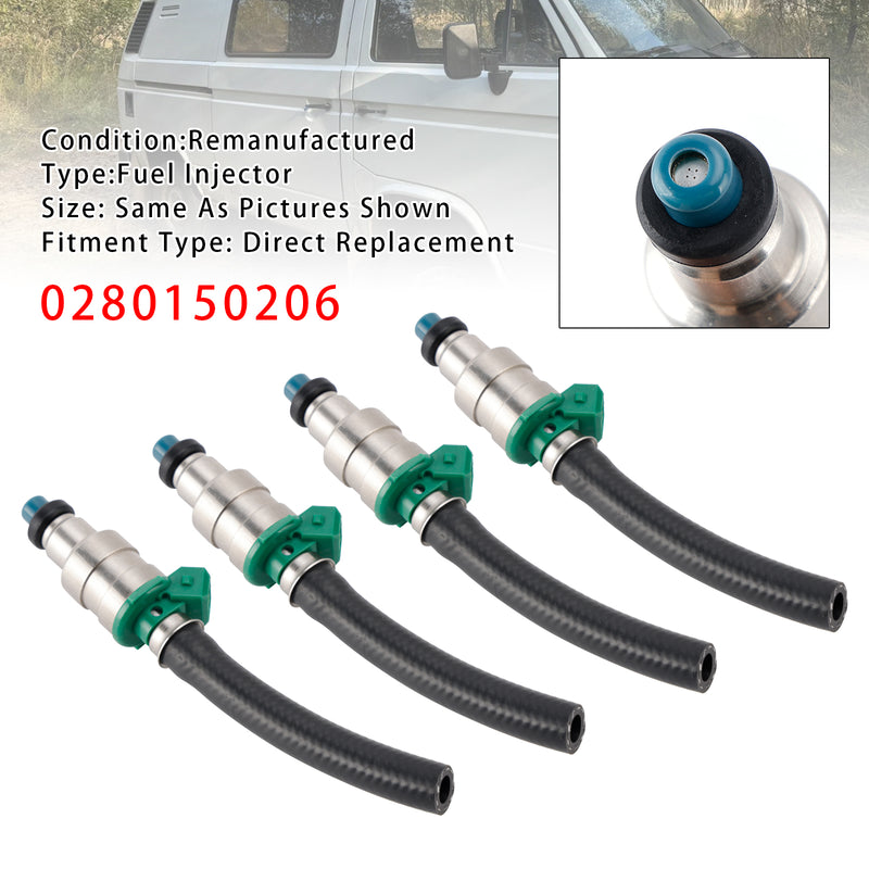 VW Vanagon Transporter T3 1983-1991 1.9 2.1 0280150206 4PCS Fuel Injector