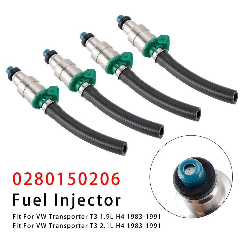 VW Vanagon Transporter T3 1983-1991 1.9 2.1 0280150206 4PCS Fuel Injector