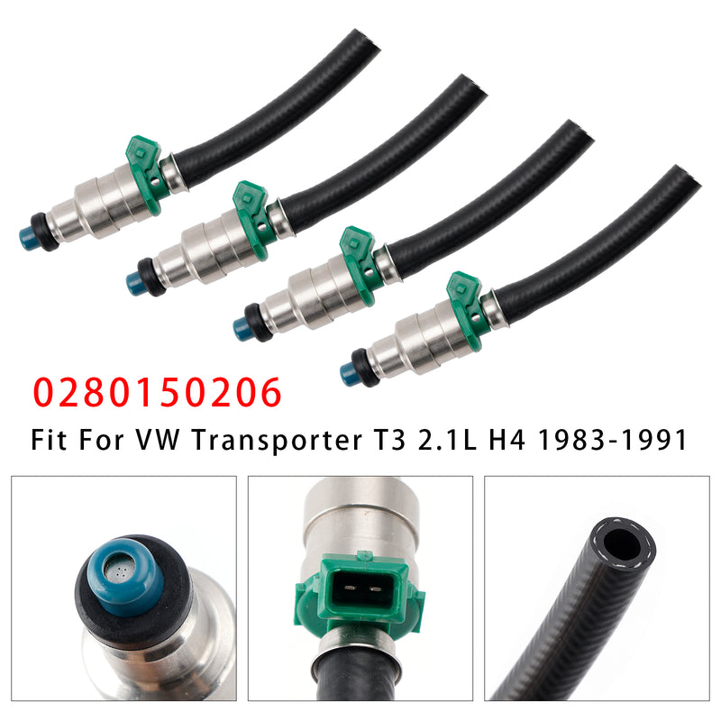 VW Vanagon Transporter T3 1983-1991 1.9 2.1 0280150206 4PCS Fuel Injector
