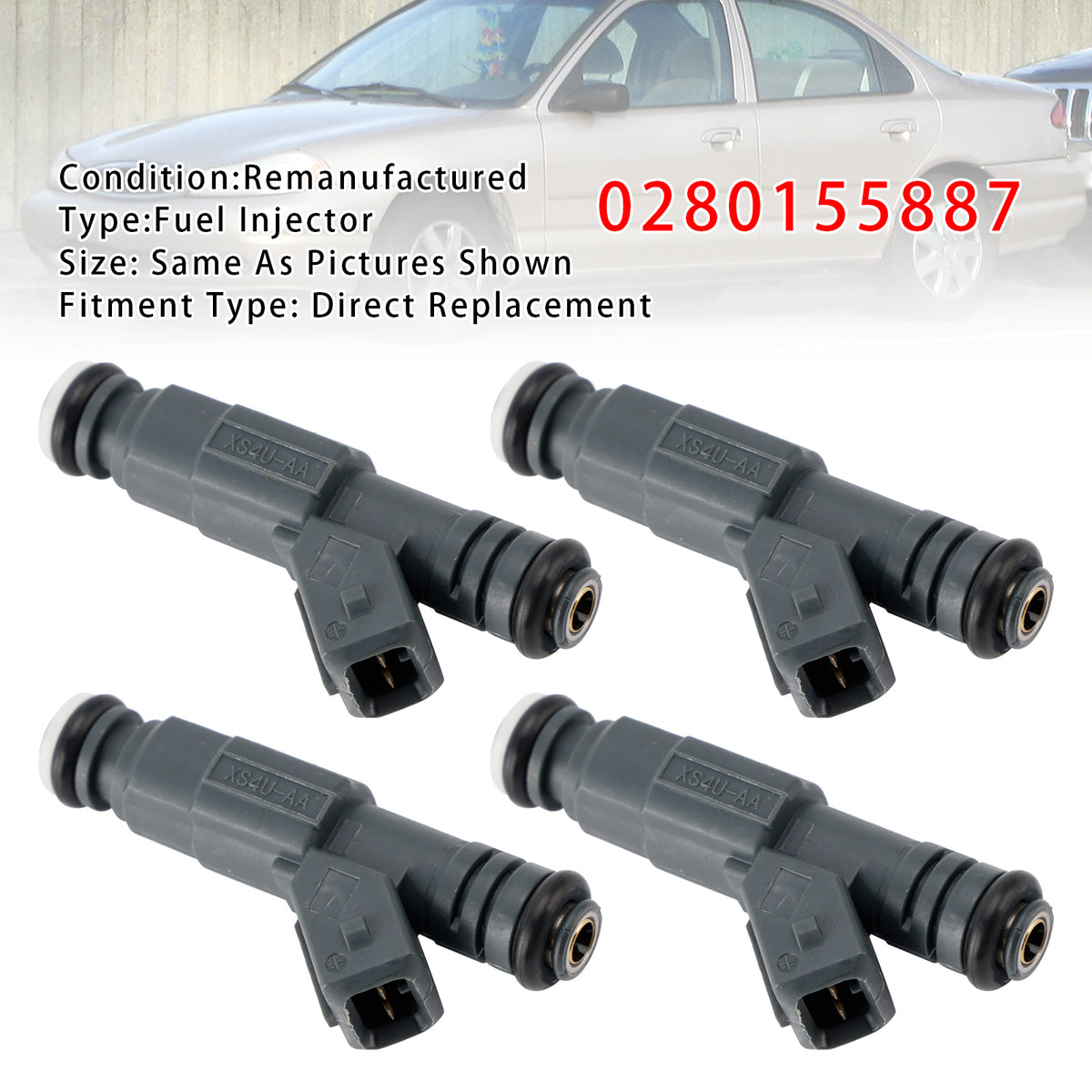 Ford Focus Escape Contour Mazda Tribute 1999-2004 0280155887 4PCS Fuel Injector