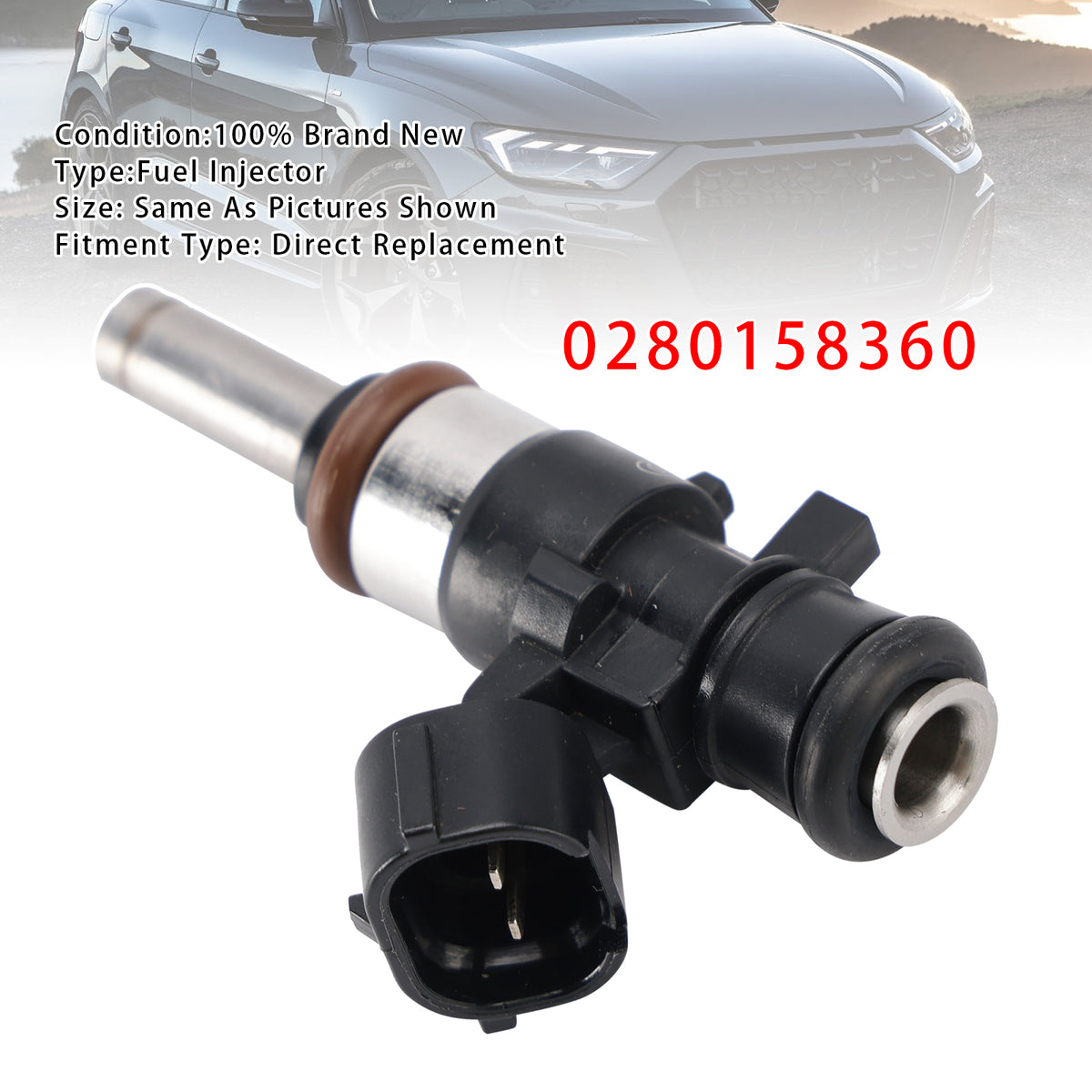 VW Golf GTI R Audi A3 S3 2.0 CJX CHH 0280158360 1PCS Fuel Injector
