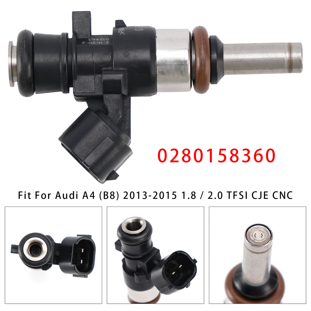 VW Golf GTI R Audi A3 S3 2.0 CJX CHH 0280158360 1PCS Fuel Injector