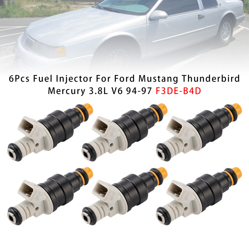 Ford Mustang Thunderbird Mercury 3.8L V6 1994-1997 F3DE-B4D 6PCS Fuel Injector