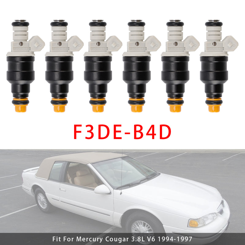 Ford Mustang Thunderbird Mercury 3.8L V6 1994-1997 F3DE-B4D 6PCS Fuel Injector