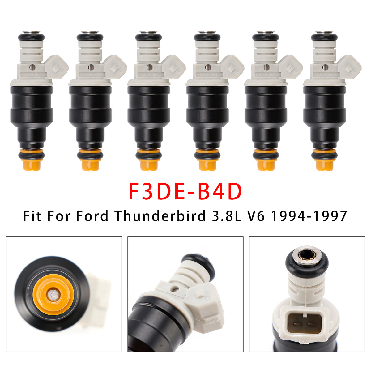 Ford Mustang Thunderbird Mercury 3.8L V6 1994-1997 F3DE-B4D 6PCS Fuel Injector