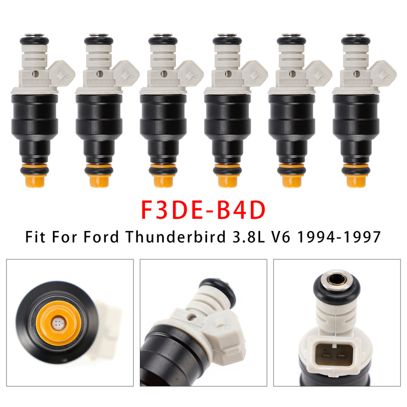 Ford Mustang Thunderbird Mercury 3.8L V6 1994-1997 F3DE-B4D 6PCS Fuel Injector